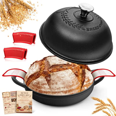 Dailygoods- Broodbakvorm 5,7 l - Gietijzeren Broodbakblik - Broodbakpan met Deksel - Dutch Oven - Duurzaam Materiaal - Uitstekende Warmteafvoer