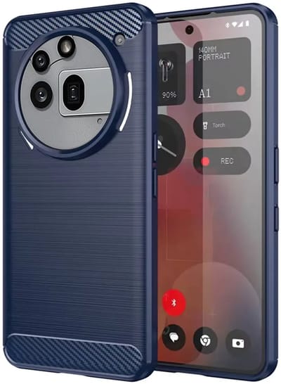 Hoesje geschikt voor Nothing Phone (3a) Pro - Techsuit Carbon Silicone Back Cover - Blauw