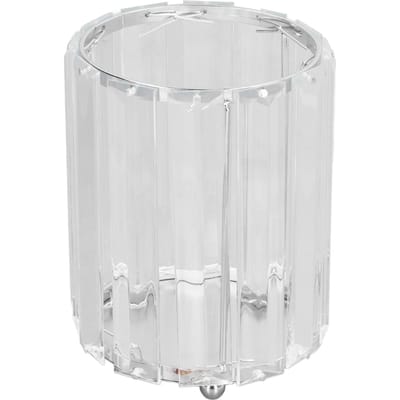 Porte-pinceaux de maquillage Verre transparent Rond Décoratif Organisateur de rangement pour stylos de bureau BoîteArgent argenté