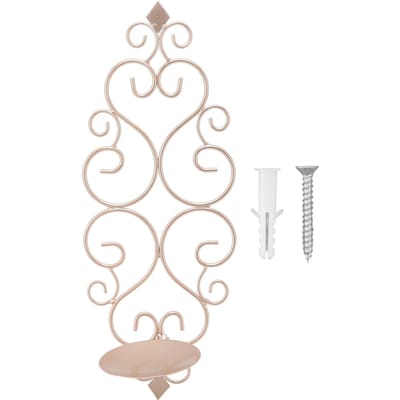 Bougeoir Fer Chandeliers Pliant Montage Mural Base Applique Décoration Maison pour Chambre Champagne white