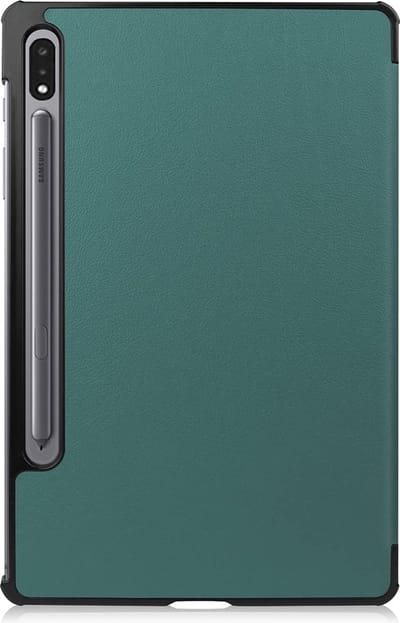 Samsung Tab S8 Plus hoes Book Case Smart Cover Donker Groen - Samsung Galaxy Tab S8 Plus hoes - Samsung Tab S7 FE hoes bookcase - Tab S7 plus hoes Trifold hoes -Tablet Hoes 12.4 Inch