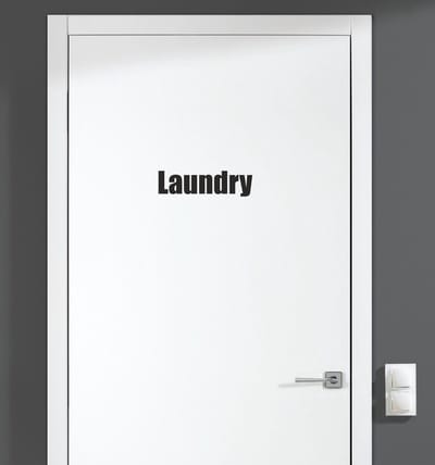 Deursticker - Laundry - Zwart 13,5x3,5