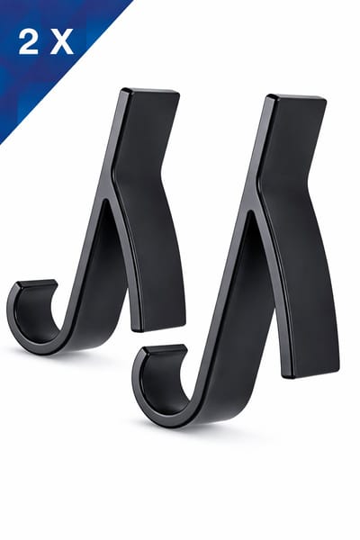 FSW-Products - Radiator Ophanghaken Zwart - 2 Stuks - Kledinghangers - Handdoek Haakjes - Badkamerhaak - Kledinghaken - Radiatorhaken - Deurhaken - Jashaak