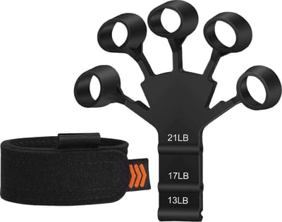 Vinger Gripper Bekend Van TikTok - Onderarm Trainer - Vingertrainer - Hand Trainer - Grip Trainer - Siliconen - Weerstand Band - Spierversterker - Hand - Vinger - 1 Stuk - Zwart