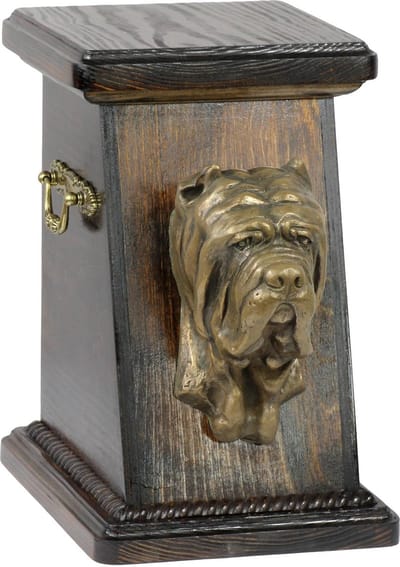 Elegante urn hond voor hondenas met beeld van Neapolitaanse Mastiff