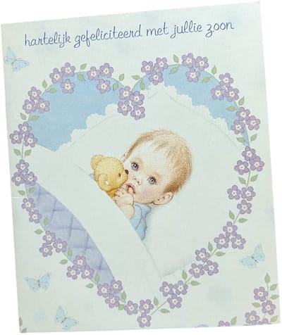 Hartewens - Geboortekaart - Wenskaart - Jongen - Hartelijk gefeliciteerd - Geboorte - Baby - Zoon