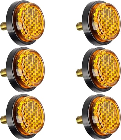 Set van 6 Fietselementen met Reflectoren, Veiligheidsreflectoren voor Motoren en Fietsen, Geel, Universele Maat