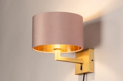 Lumidora Wandlamp 31113 - Voor binnen - SIENA - E27 - Goud - Roze - Messing (kleur) - Metaal