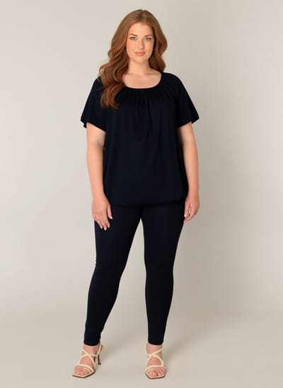 BASE LEVEL CURVY Yoni Jersey Shirt - Dark Blue - maat 0(46)