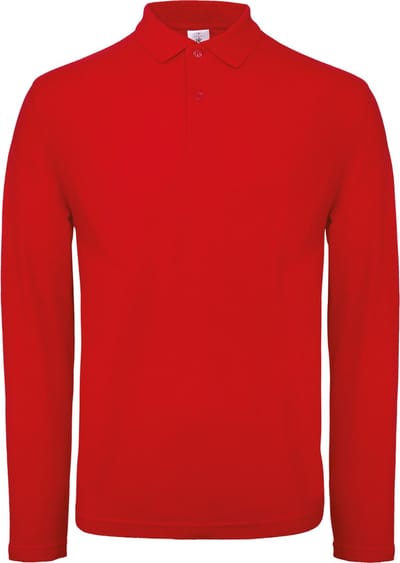 B&C ID.001 Men's long-sleeve polo shirt CGPUI12 - Red - L
