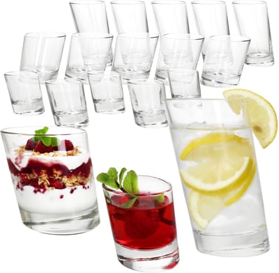 18-delige glazen set PISA - 6x longdrinkglazen 11007020S, 6x whiskytuimelaars 11006820S & 6x borrelglaasjes 11006520S