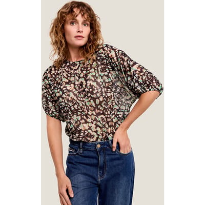 Summum Woman Top Allover Print Black Maat: 34 | Blouses Outlet | Dames | Zwart