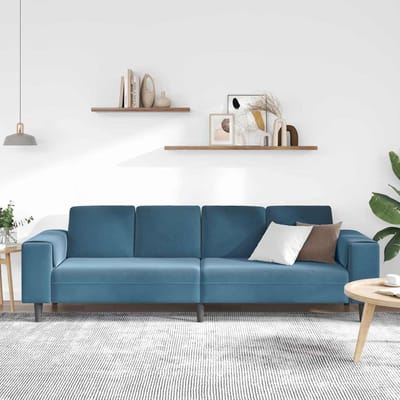 vidaXL - Woonkamerbank - Blauw - 250 - x - 77 - x - 76 - cm