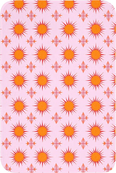 Badmat 60x90 cm - Antislip - Zon - Patroon - Roze - Badmatten voor badkamer - Badkamermat - Douchemat - Badkamer mat