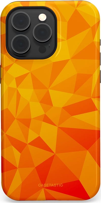 Casetastic Hoesje Geschikt voor Apple iPhone 15 Pro Max Magsafe - Stijlvolle Beschermende Duo-layer Case - Citrus Polygoon