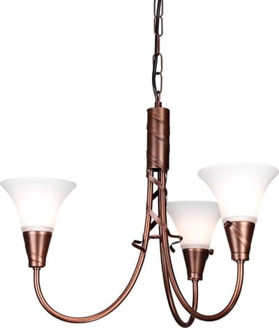 Elstead Lighting LED Kroonluchter | 3X E14 Max 40W | Dimbaar | Copper Patina