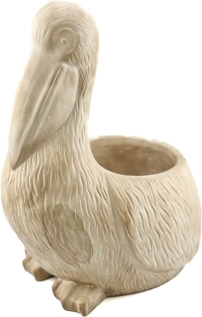 HomeBound by KY | Aardewerk tray vogel beige | plantenbak voor binnen | beige plantenbakje | 19x14,5x24cm