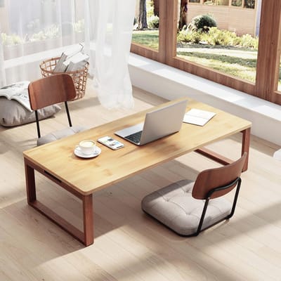 Inklapbare Bamboe Salontafel voor Bank of Bed - Verstelbare Koffietafel 80x50 cm