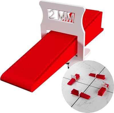 M&N Tegelnivelleringssysteem, set 1 mm, 1,5 mm, 2 mm, 3 mm, grote selectie (2000 x 1,5 mm tabbladen 1000 x wiggen) - tegelleghulp gereedschap voor leien en professionals - tegellegger,