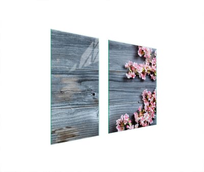 TMK ArtDeko - Glasplaat Beschermend - 75x52 cm - Houtdesign - Veelzijdig Gebruik