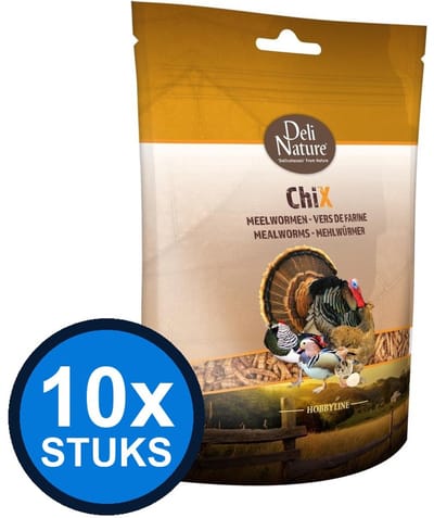10x Deli Nature - ChiX meelwormen 200gr - Kippenvoer - 200 g