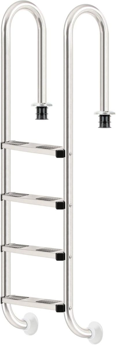 Zwemladder Roestvrij staal met 4 Treden | Antislip | Eenvoudige Montage | 50,2 x 36,5 x 183 cm