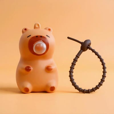 Capybara Pop Knijp Hanger Speelgoed Knijpen Spuug Bel Decompressie Speelgoed Kinder Rugzak Pop Hanger Decoratie Verjaardagsfeest Cadeau orange