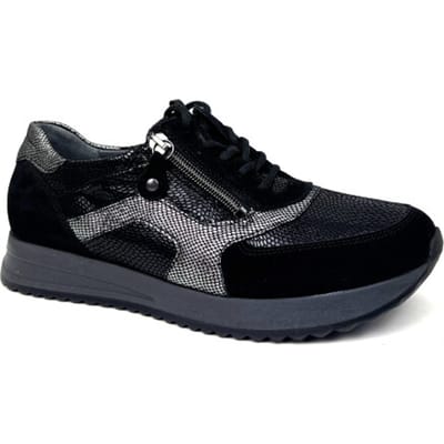 Zwarte Waldlaufer Veterschoenen Wijdte H
