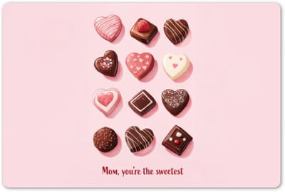 Placemats 45x30 cm - Placemat kunststof - 1 stuk - Chocolaatjes - Hartvormig - Liefste - Borden onderleggers - Decoratie voor op tafel - Keuken tafeldecoratie accessoires - Vinyl onderlegger - Tafelversiering