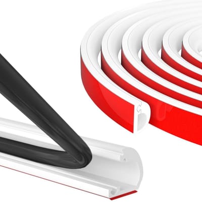 Dailygoods- Kabelgoot Zelfklevend 3 Meter - Kabelbescherming Vloer - Zijdelingse Opening - Flexibel PVC - Voor Thuis/Kantoor