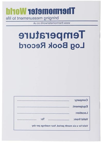 Temperatuur Logboek - Koelkast Vriezer Boek - Voedselveiligheid Controleren - 6 Maanden Registratie - 208 x 148 cm - Wit