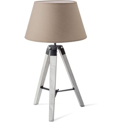 Home sweet home tafellamp Dia wit & lampenkap Largo - taupe