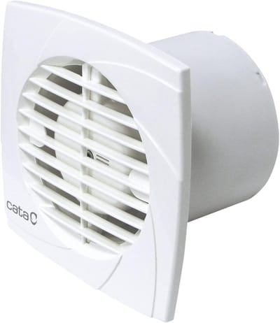 Platte Badkamerventilator 10 cm met Hoog Debiet 98 m³/uur