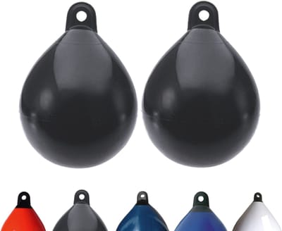 Set van 2 Majoni bolvormige stootkussens, diameter 35 cm, zwart