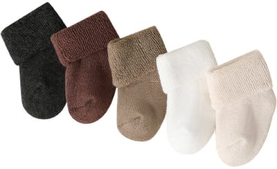 5 Paar - Baby Sokken - Katoen - Baby Sokjes - 6/12 Maanden - Baby Slofjes - Slofsokken Baby - Warme Sokken - Warm - Zacht En Comfortabel - Winter - Enkelsokken - Gevoerde Sokken - Perfect Bij Buitenlaarzen En Schoenen Voor Koud Weer