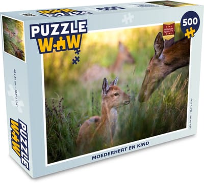 Puzzel Herten - Gras - Bos - Legpuzzel - Puzzel 500 stukjes