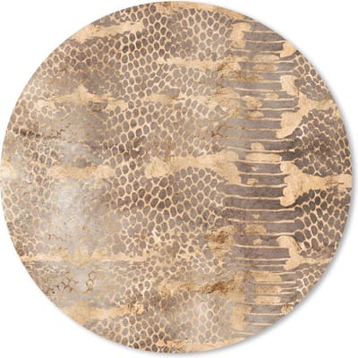 Muismat rond 20x20 cm - Mousepad Dierenprint - Slang - Goud - Luxe - Ronde muismatten
