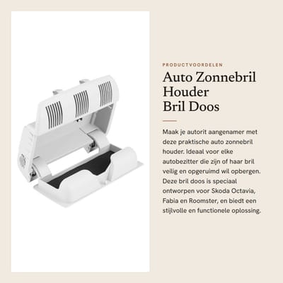 Dailygoods- Zonnebrilhouder Auto - Brilhouder voor Auto - Opslag Houder - ABS-kunststof - Voor Skoda Fabia/Octavia/Roomster - 18,7x13x4,5 cm
