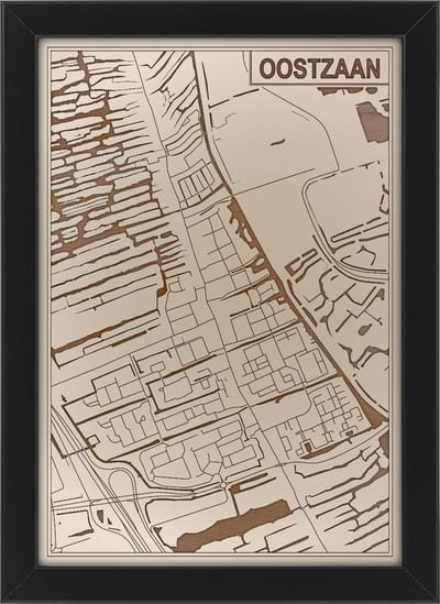 Houten stadskaart van Oostzaan