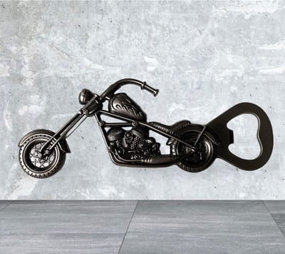 Flesopener Motorfiets ( Zilverkleurig ) 12.7 x 4.6 cm