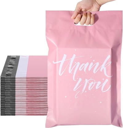 Verzendtassen met handvat - Postzakken kleding - Veilig verzenden - Waterdicht scheurvast - 30 x 39 cm - Roze