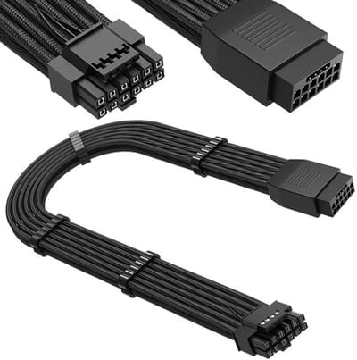 Allecto - 12Vhpwr PCIe 5.0 Power Extension Cable - 16pin - Zwart