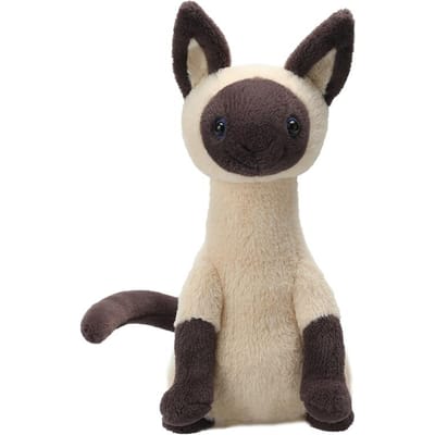 40cm Kawaii Siamees Kat Pluche Speelgoed Schattig Knuffeldier Cadeau voor Kattenliefhebbers Kinderen Huisdecoratie beige