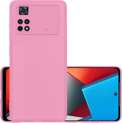 Hoesje - Geschikt voor Xiaomi Poco X4 Pro 5G - Sterk & Shockproof - Hoes Cover - Siliconen Case - Lichtroze
