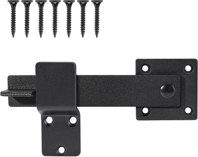 Zware Schuifdeurslot met Padlock Gaten - 14 cm Flip Deurhendel voor Garagedeur, Tuindeur en Schuifdeuren in Mat Zwart