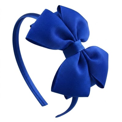 Blauw haarband dames met grote strik – elegante satijn look haar accessoire – klassiek haarband met strik voor feest, school of dagelijks gebruik