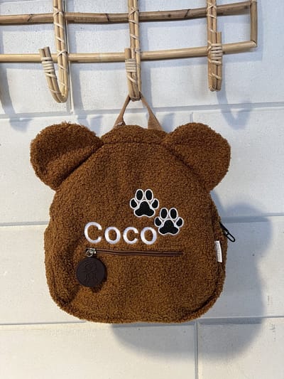 Gepersonaliseerde Adalletti teddy rugzak kids |bruine rugtas | rugzak met naam | schooltas met naam | tas | kinderen | peuter | kleuter| teddy | bruin | brown | baby en kind