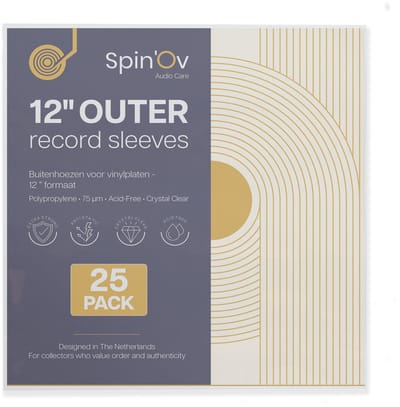 Spin'Ov LP Hoezen 25 Stuks - Transparante Buitenhoezen 75 Micron