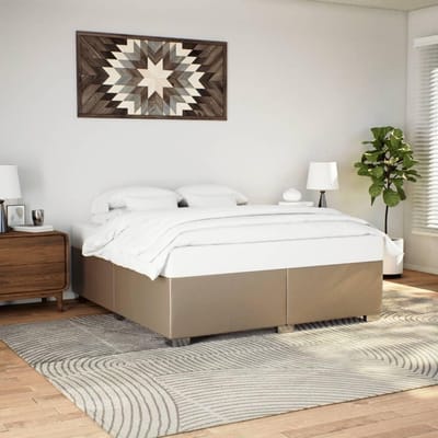 Bedframe Kunstleer - Dubbel Bed - Slaapkamer Inrichting - Stabiele Poten - 200x200 cm - Cappuccino