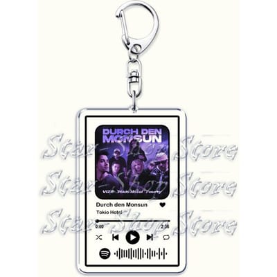 Populaire Tokio Hotel Muziek Sleutelhangers voor Vrouwen Man Accessoires Tas Tom Bill Kaulitz Lied Afspeellijst Code Sleutelring Sieraden Fans Cadeaus white